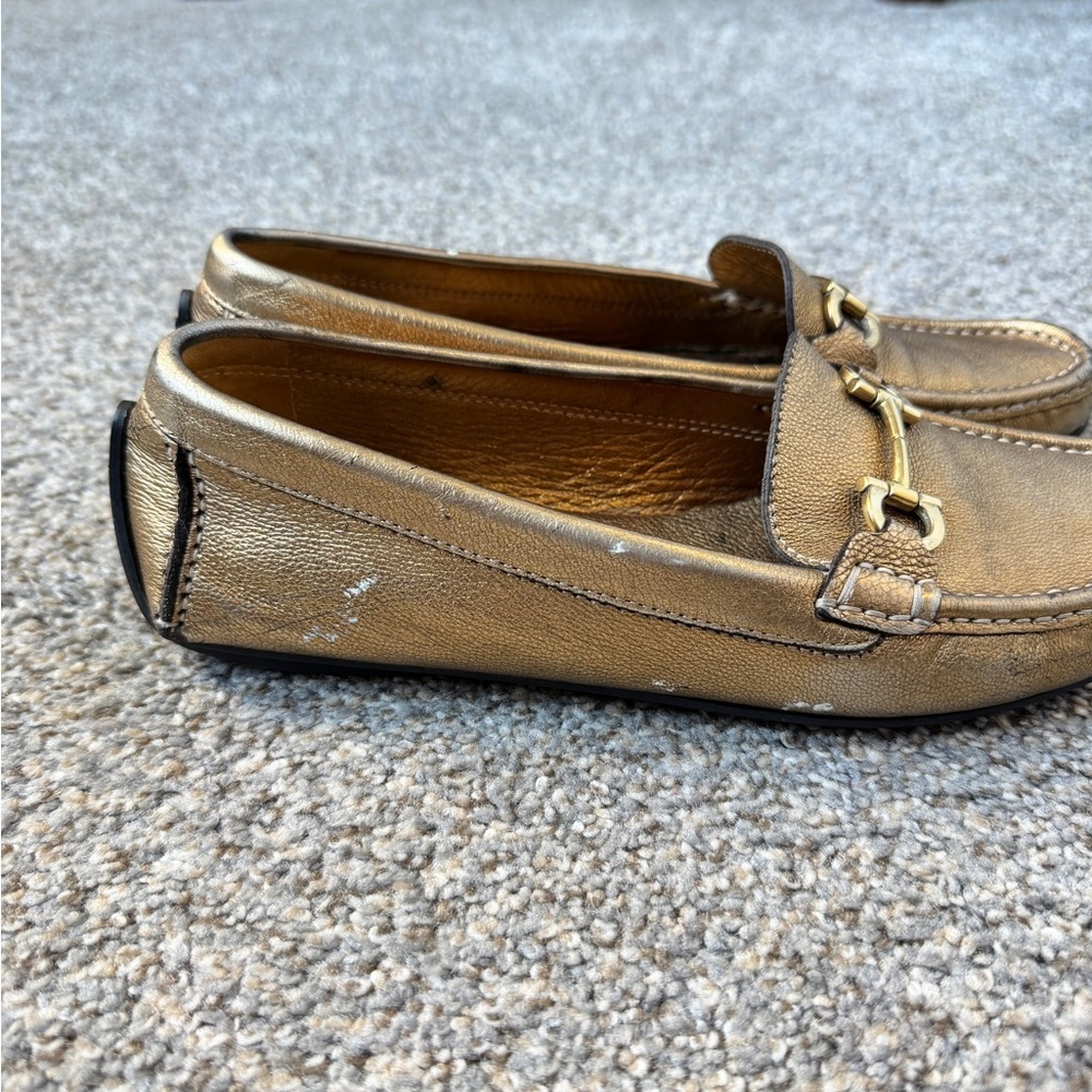 Salvatore Ferragamo Gold Loafers - Picture 7 of 11